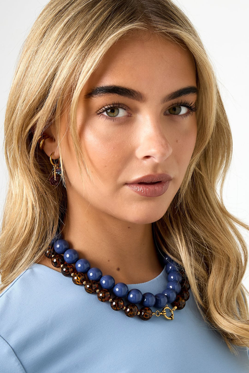 My Vibe Off Beaded Necklace - Lovely Blue