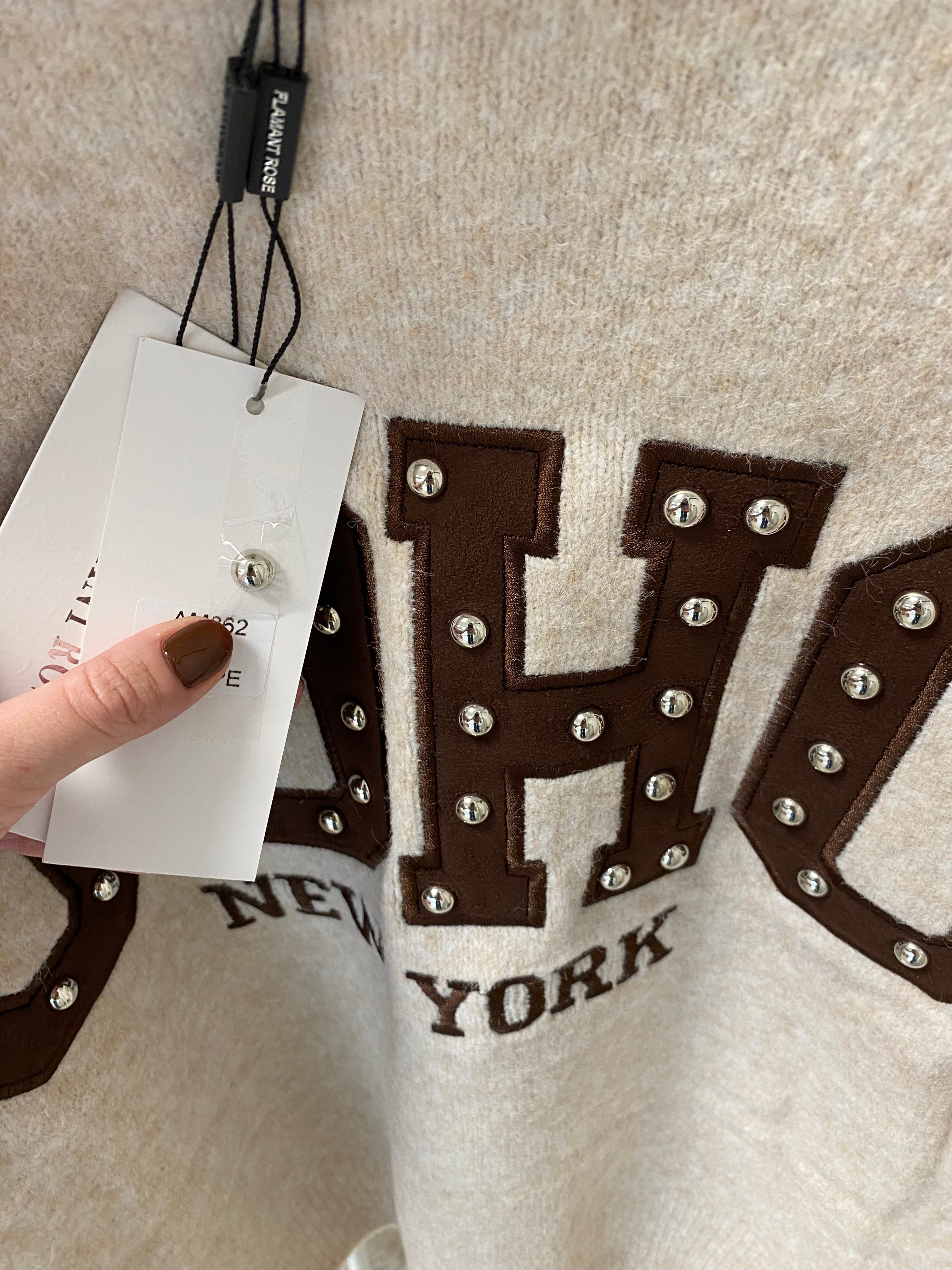 Soho Stud Sweater - Beige * Second Chance