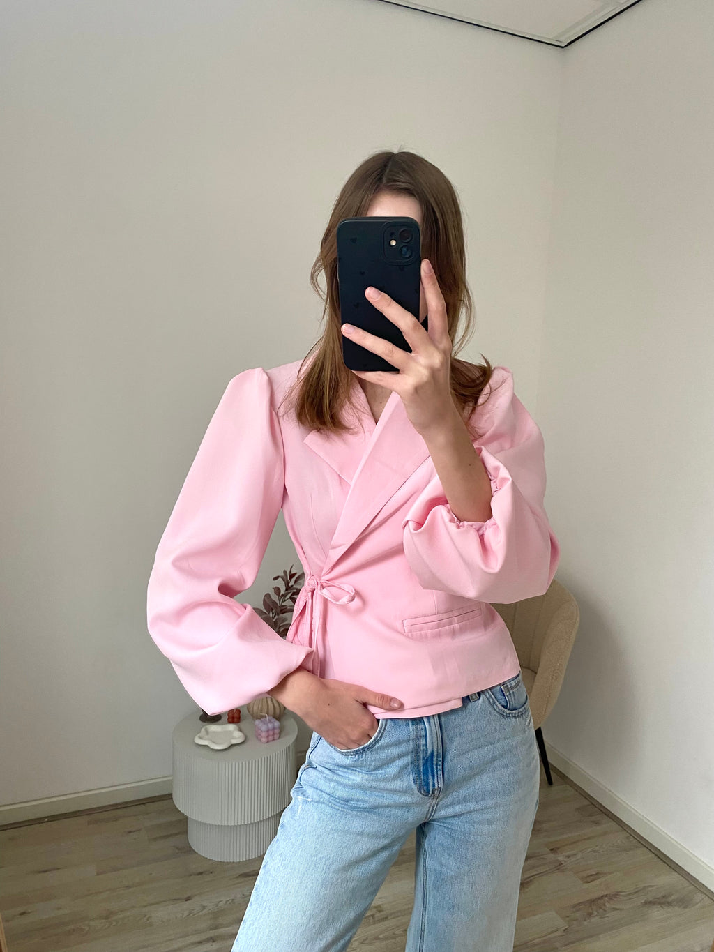 Liv Wrapped Blazer Longsleeve - Pink
