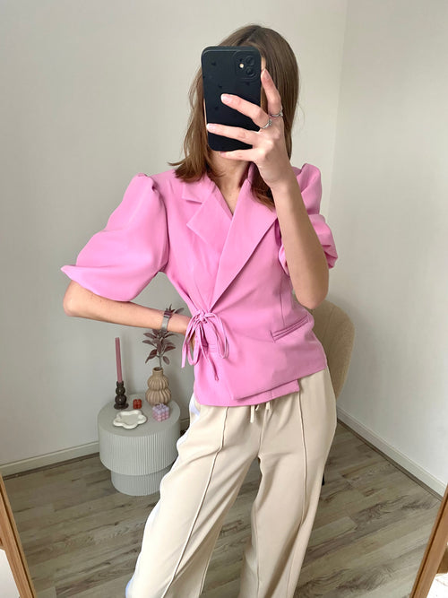 Lara Wrapped Blazer - Pink