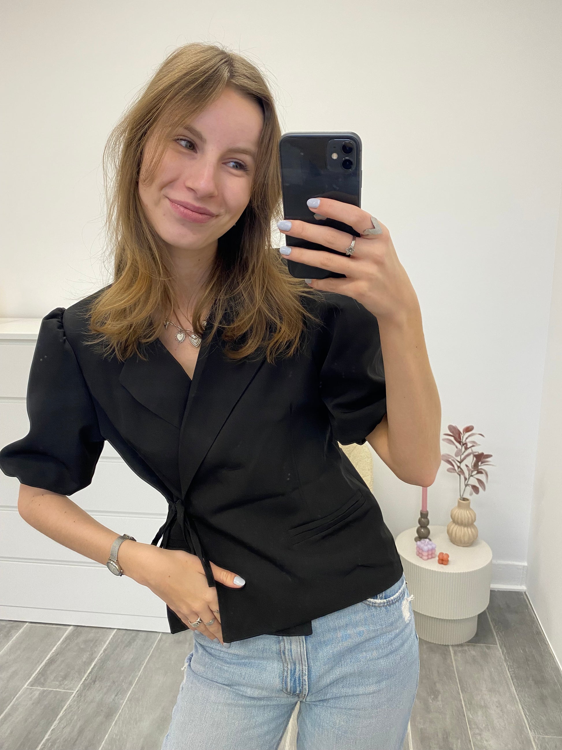 LARA WRAPPED BLAZER ZWART