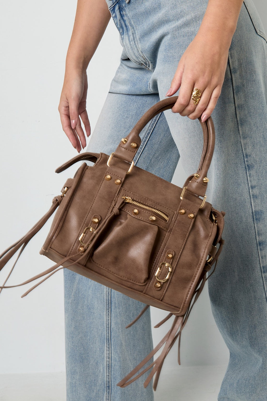 Accent Fringe Bag - Brown
