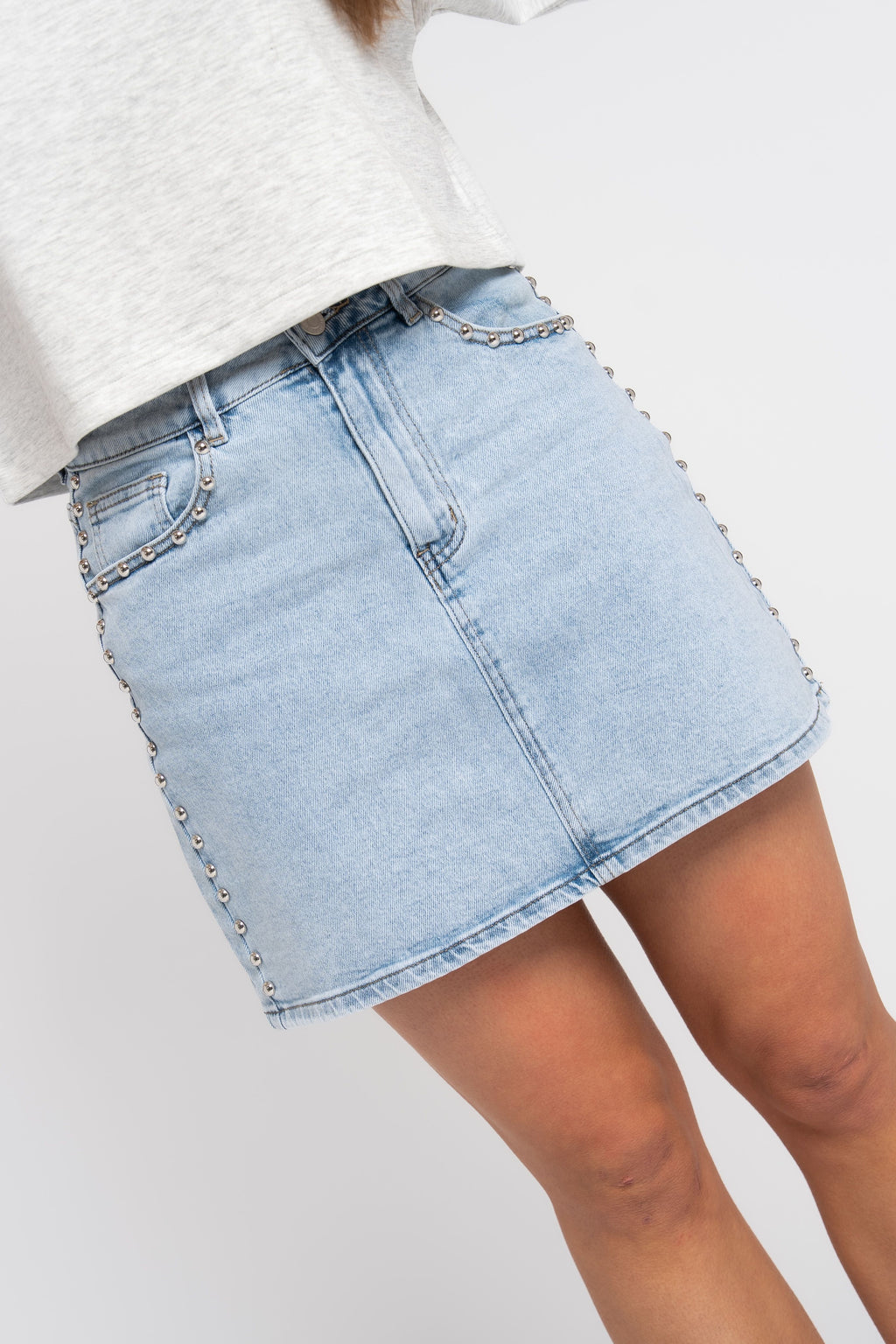 Denim Stud Skirt - Blue *Pre order ~11 juni
