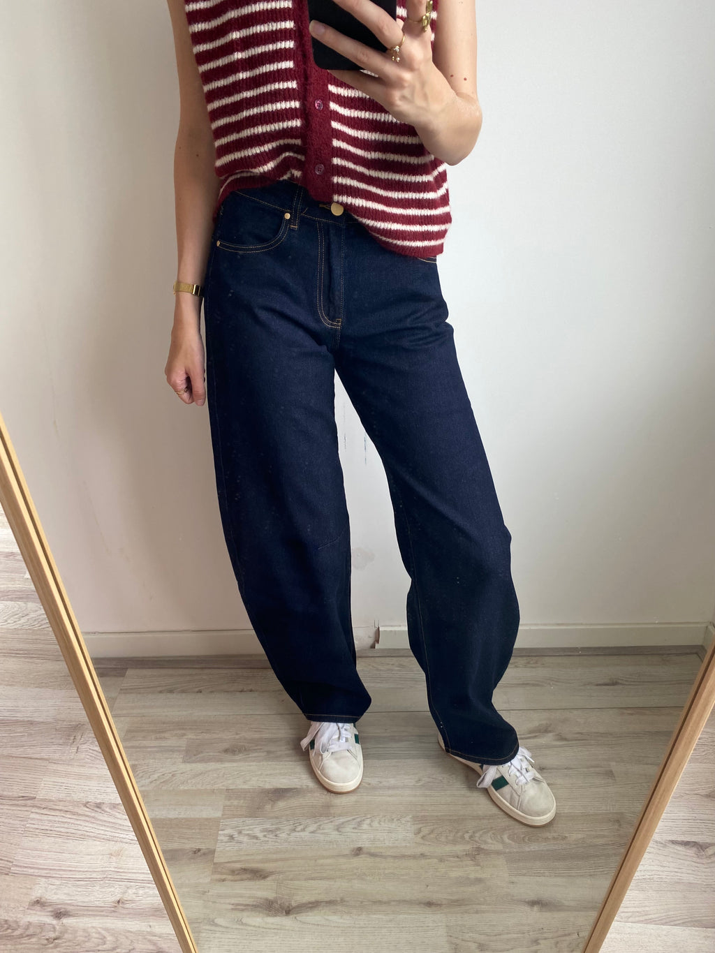 Baggy ballooon fit jeans in donkerblauwe wassing