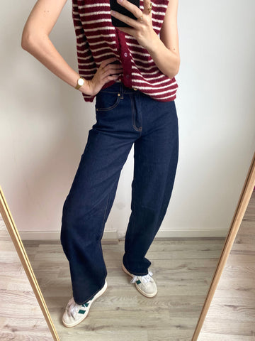 Baggy Balloon Fit Jeans - Dark Blue