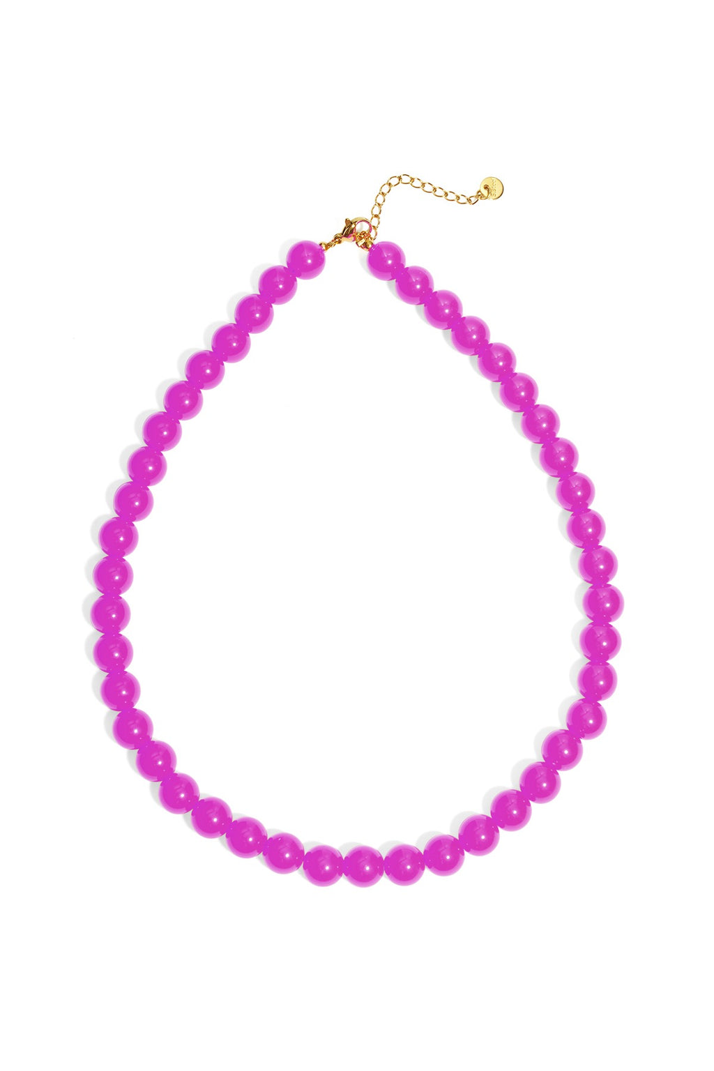 Kralenketting met kleine fel roze kralen