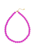 Kralenketting met kleine fel roze kralen