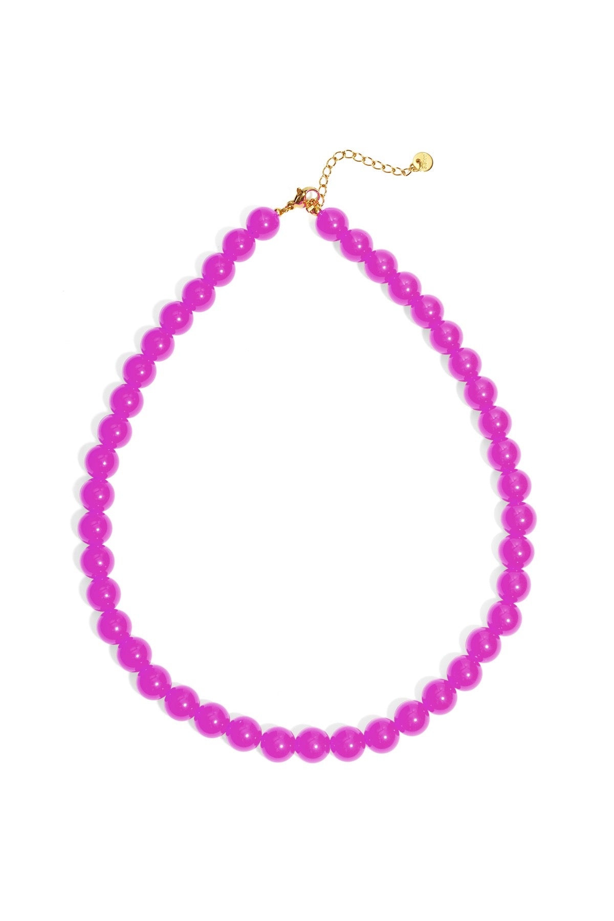 Kralenketting met kleine fel roze kralen
