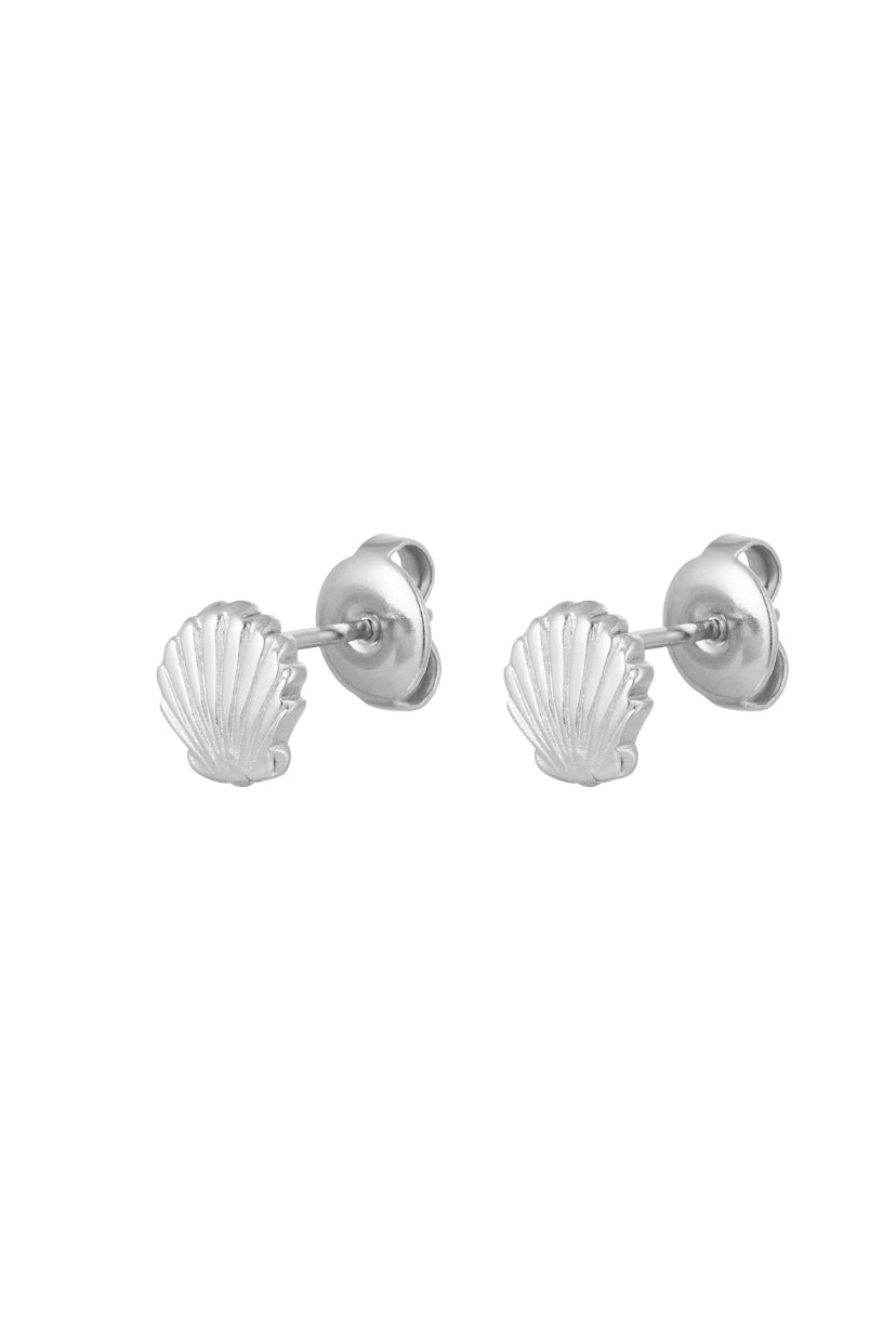 Schelpen oorstekers zilver