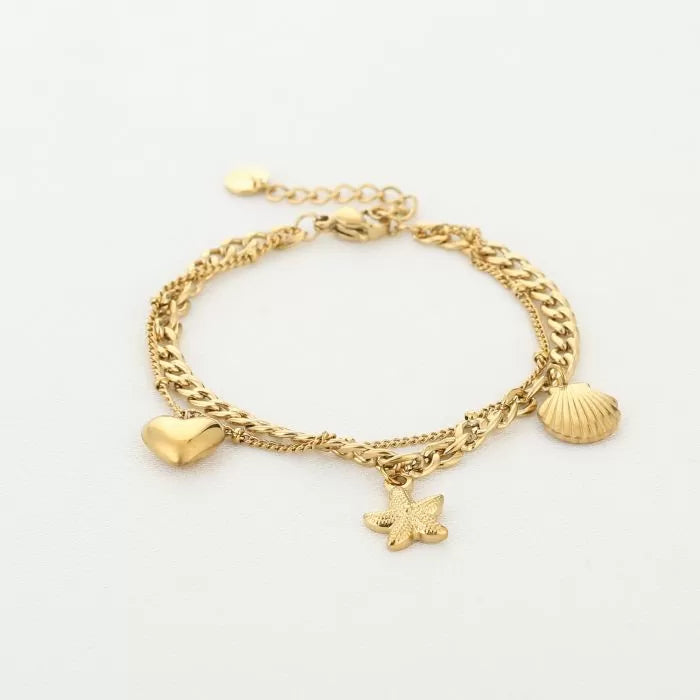 Schakelarmband bedels in goud