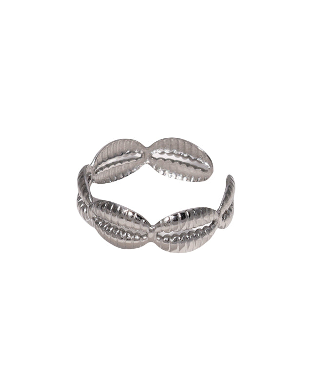 Verstelbare zilveren ring met schelpen