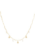 Gouden ketting met hangers van schelpen en parels waterproof