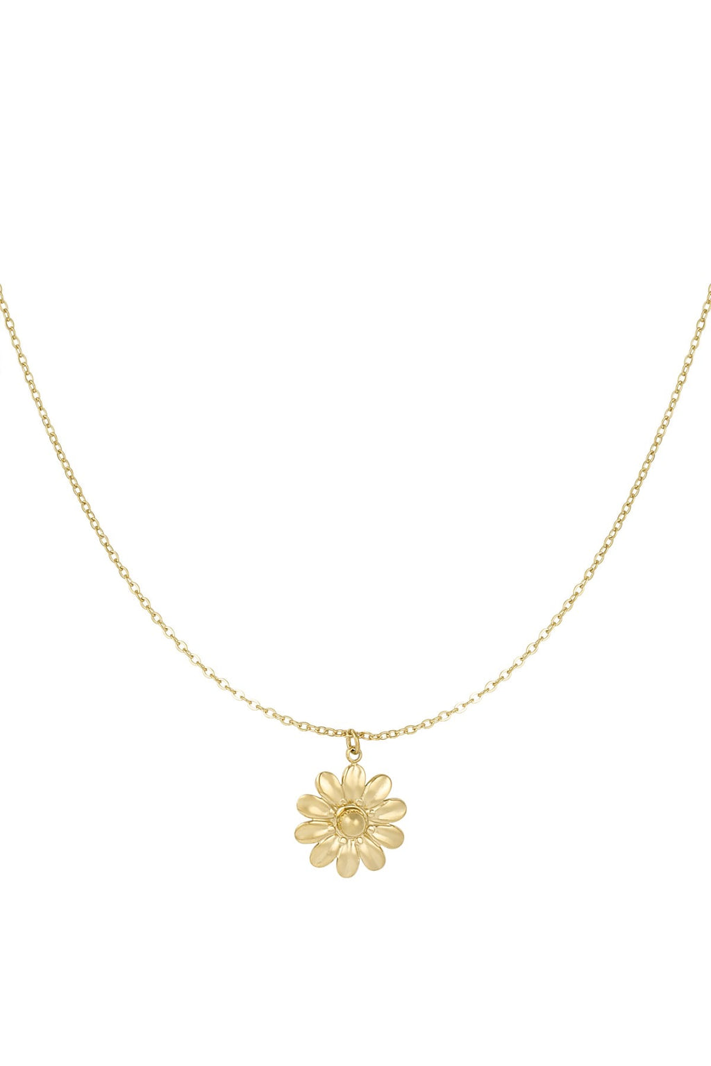 Gouden ketting met hanger van bloem waterproof