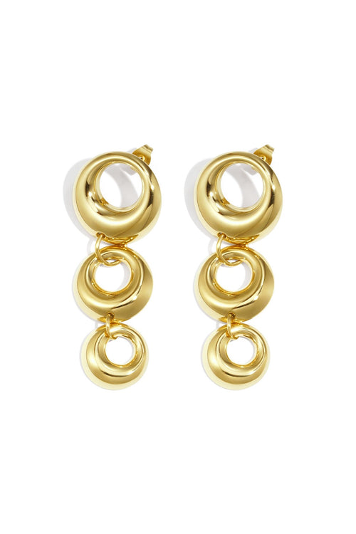 Gouden oorbellen met drie ovalen