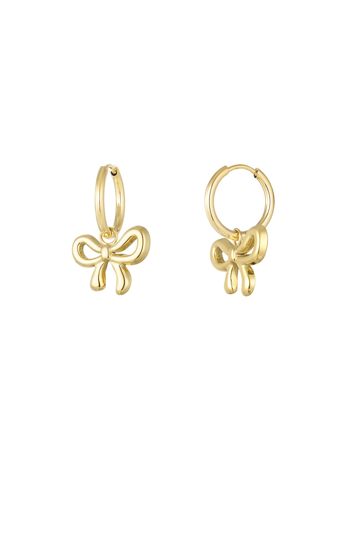 Oorhangers met strikjes bedel goud waterproof