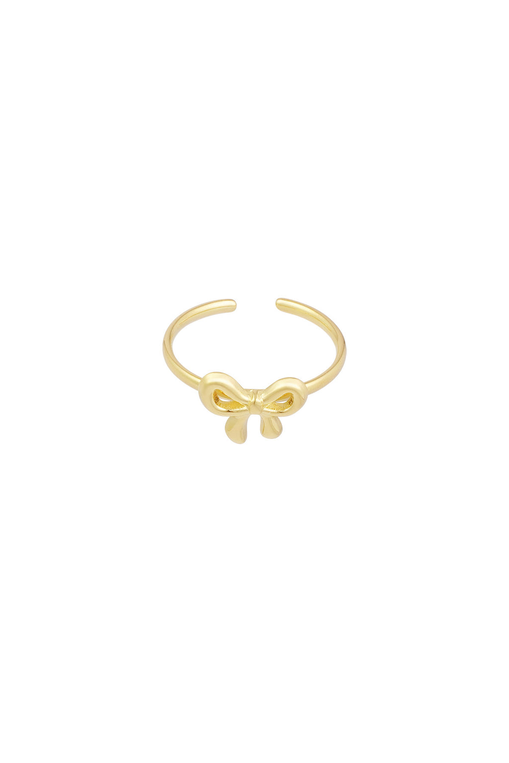 Minimalistische gouden strikjes ring verstelbaar