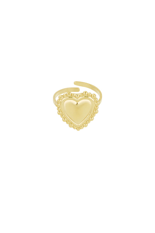 Statement bubbel hartjes ring in het goud