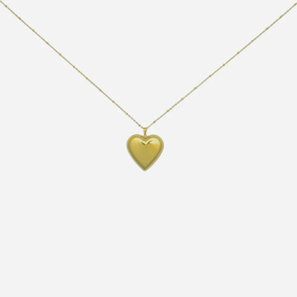 Lange ketting met hartjes hanger in het goud