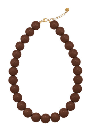 My Vibe Off Beaded Necklace - Brown