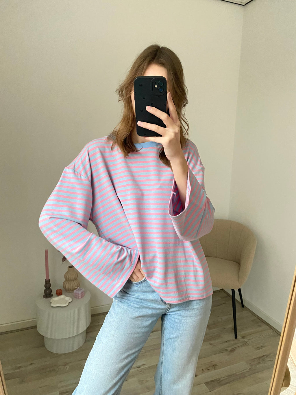 Olivia Striped Longsleeve - Pink/Blue *18/02 verzonden!