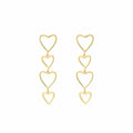 Subtiele oorhangers met meerdere harten in het goud