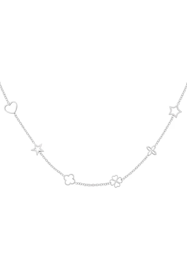 Ketting in het zilver met verschillende vormen