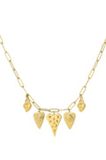 Statement ketting goud met bedels van verschillende harten waterproof