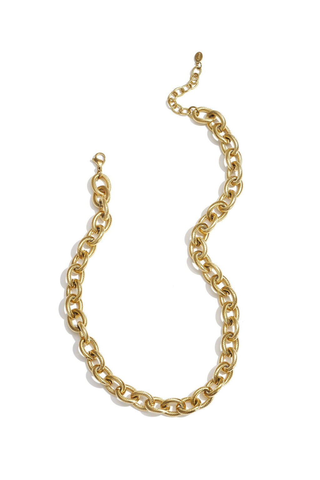 Ketting met grove schakkel in het goud