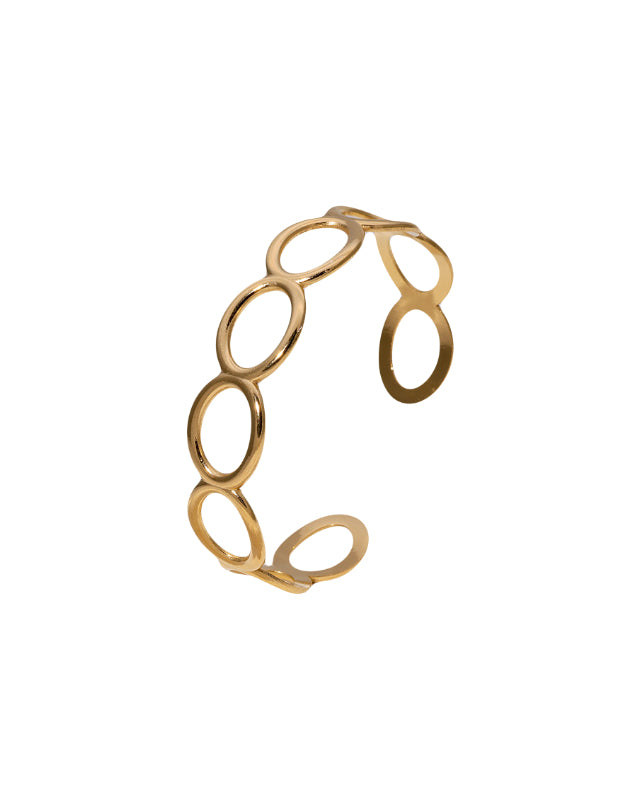 Bangle armband met cirkels in het goud