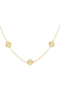 Subtiele ketting met klavers in het goud