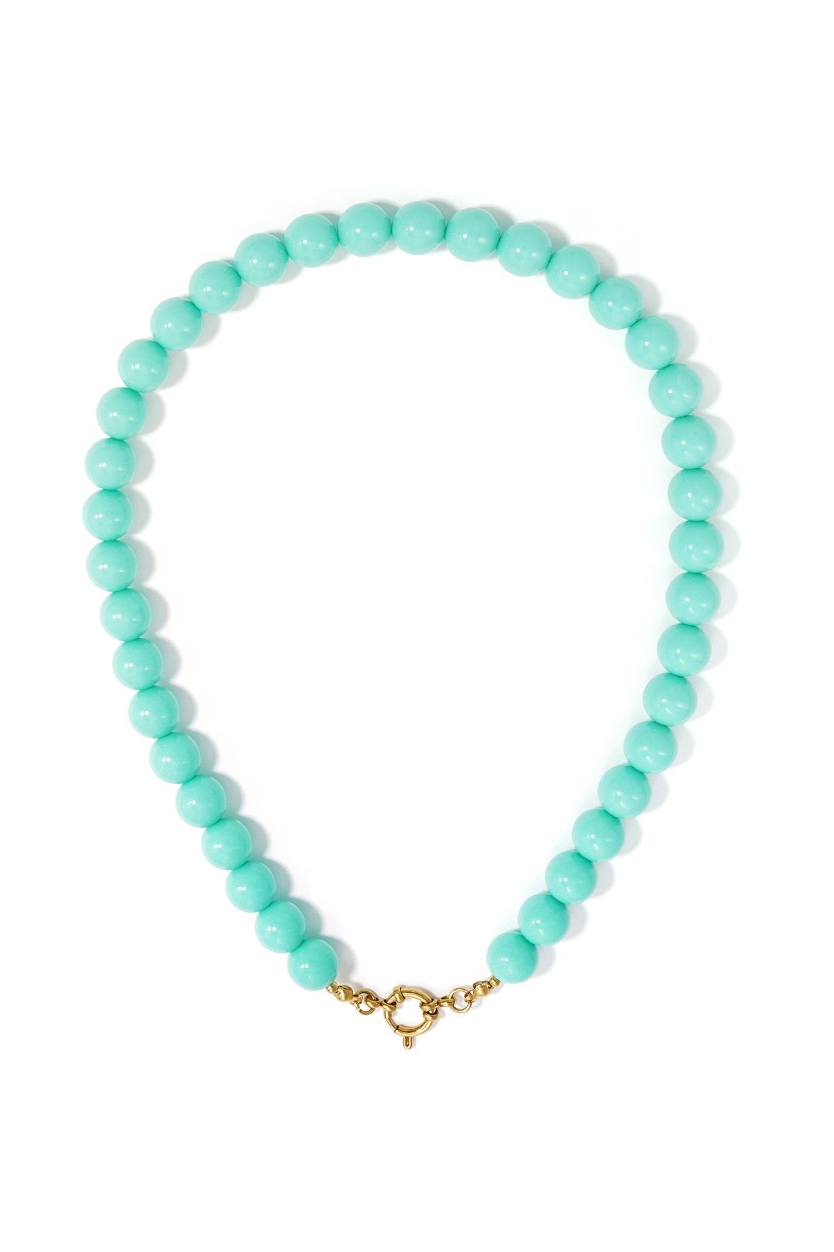 Kralenketting met middelgrote kralen in het blauw