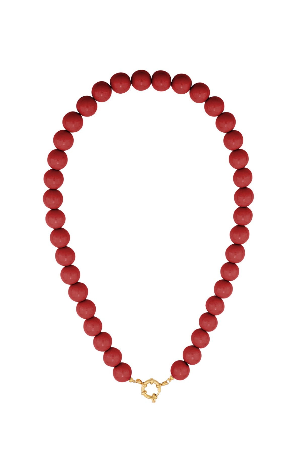 Kralenketting met grote kralen in bordeaux kleur