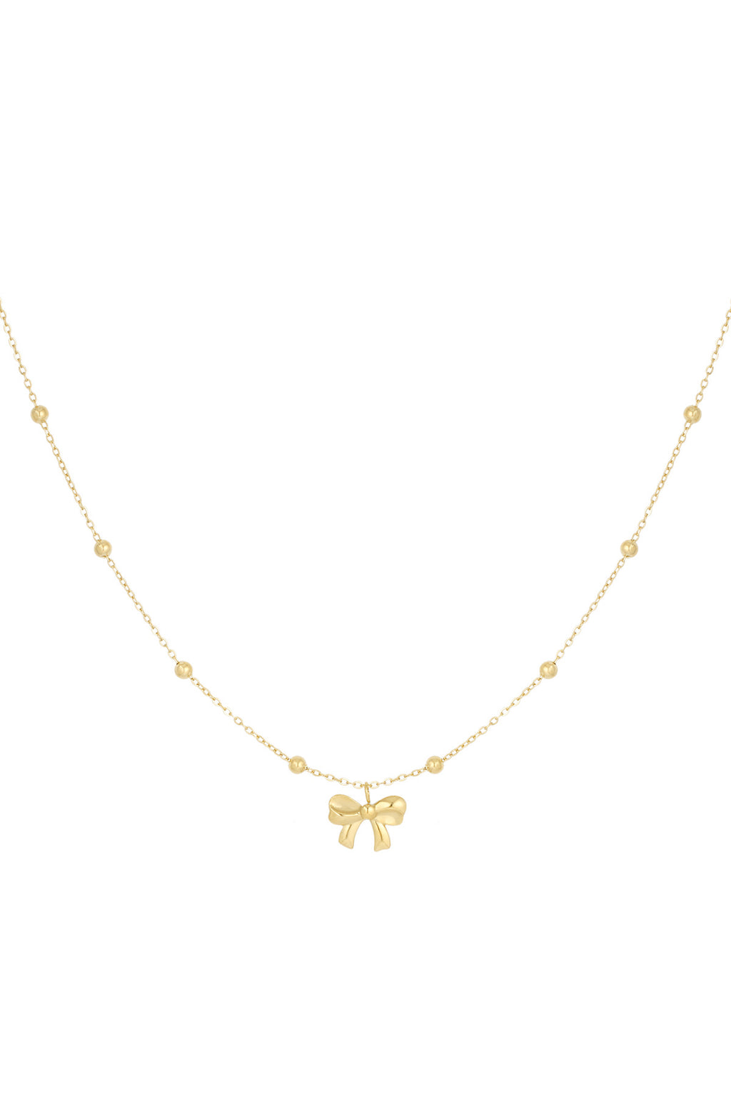 Trendy bow strikjes ketting goud waterproof stainless steel