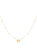 Trendy bow strikjes ketting goud waterproof stainless steel