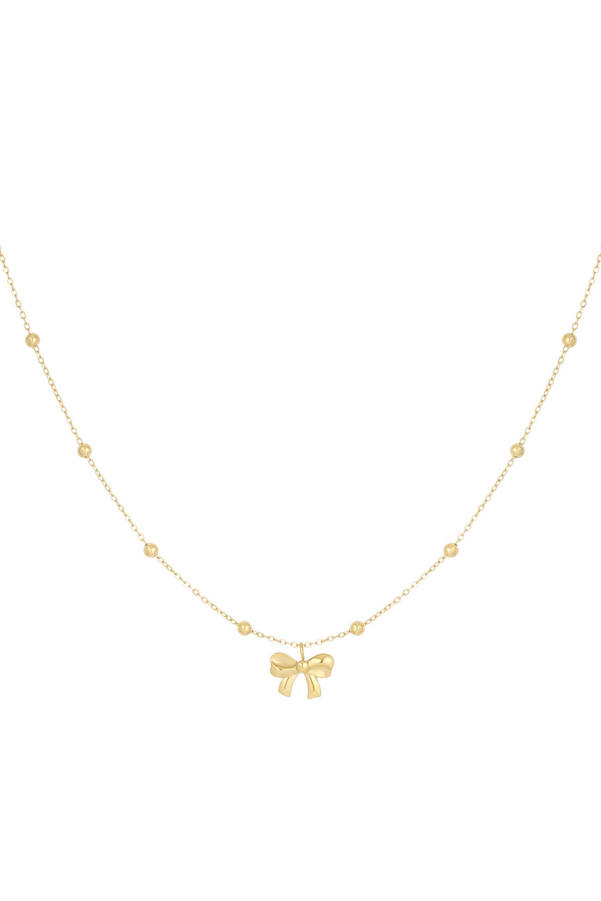 Trendy bow strikjes ketting goud waterproof stainless steel