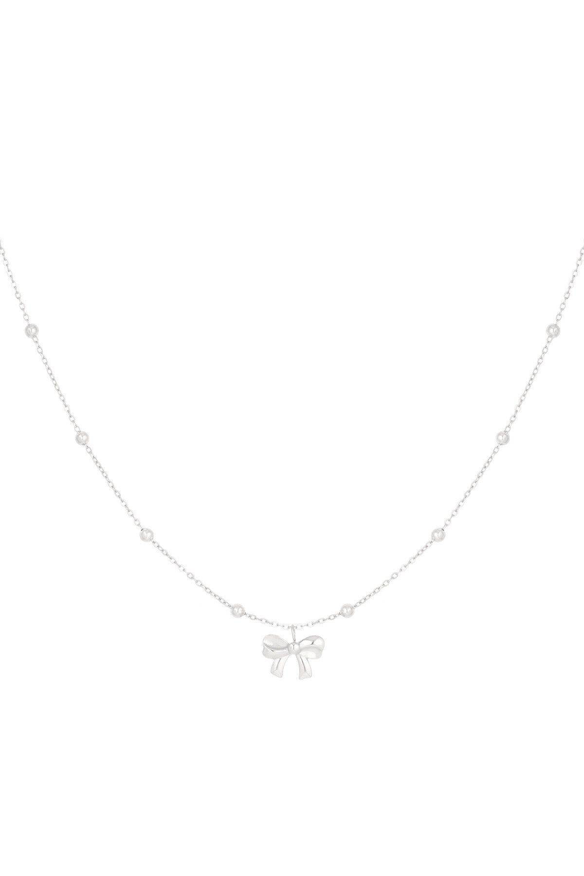 Subtiele trendy musthave strikjes ketting zilver waterproof
