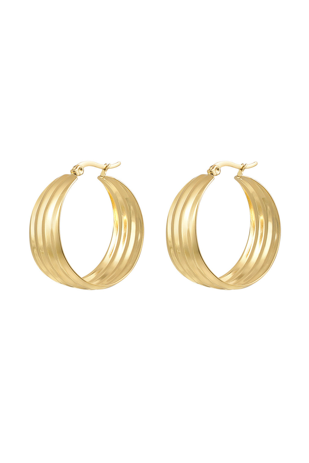 Statement oorringen hoops goudkleurig