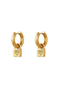 Statement oorhangers slotje goud met groen