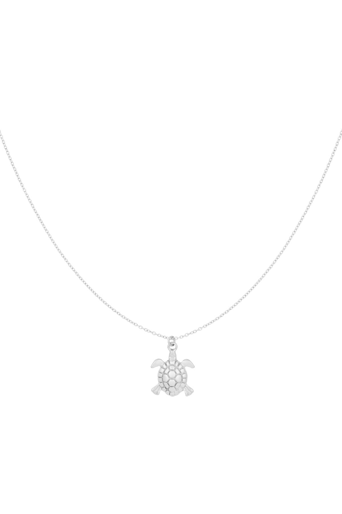 Minimalistische ketting met schildpad hanger zilver