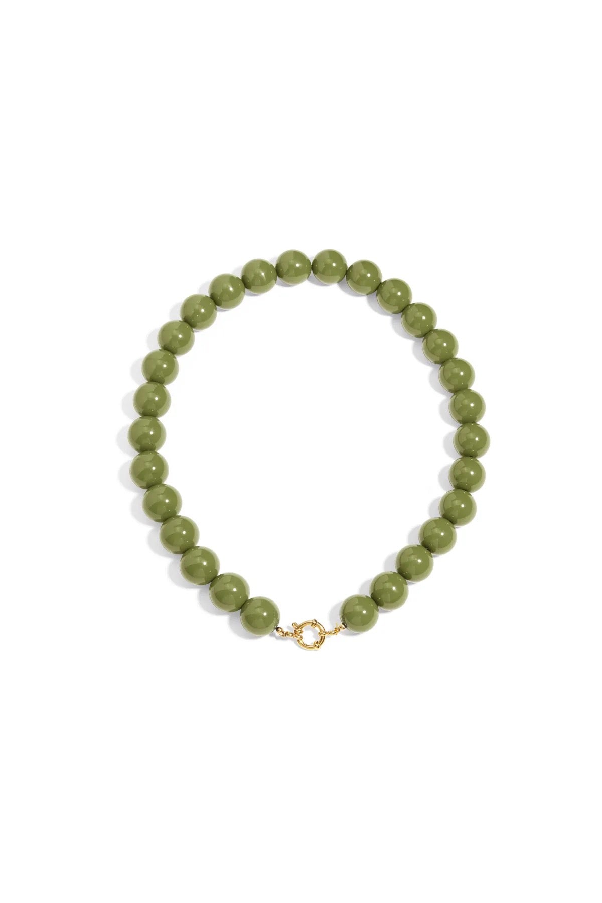 Statement Pop Beaded Necklace - Dark Green