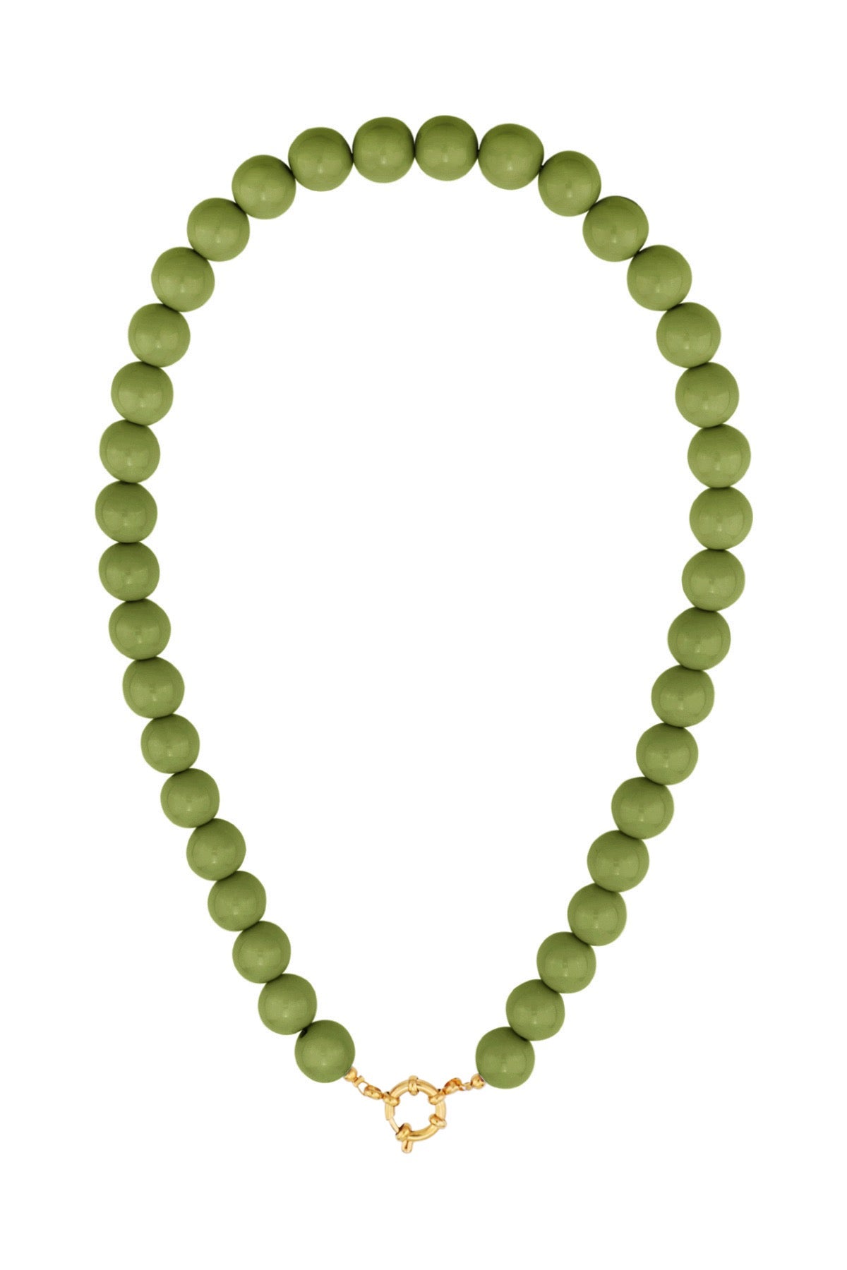Color Pop Beaded Necklace - Dark Green