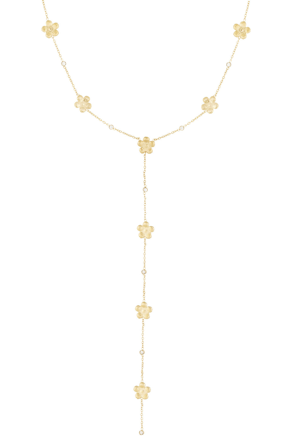 Lange ketting met madeliefjes goud