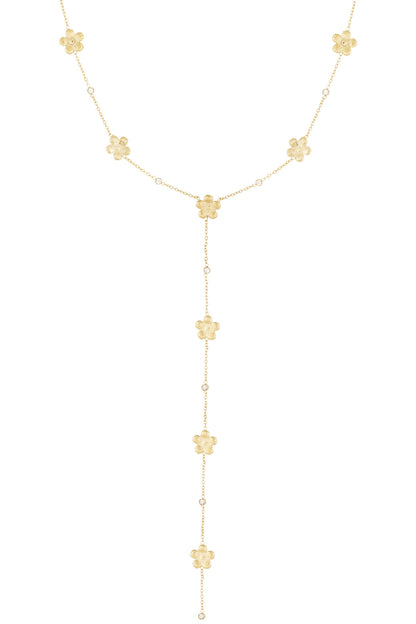 Lange ketting met madeliefjes goud
