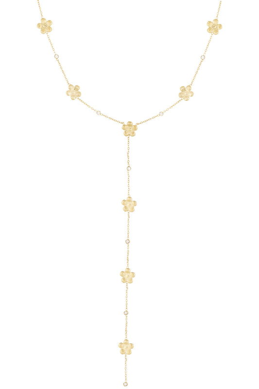 Lange ketting met madeliefjes goud