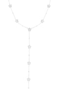 Lange ketting met madeliefjes in het zilver