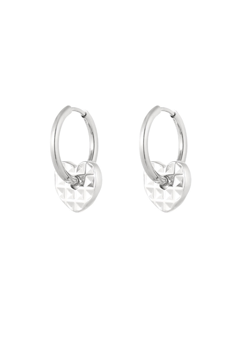 Hangers met hart bedel in het zilver roestvrijstaal