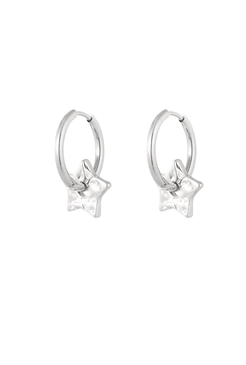 Oorhangers van sterretjes in het zilver stainless steel