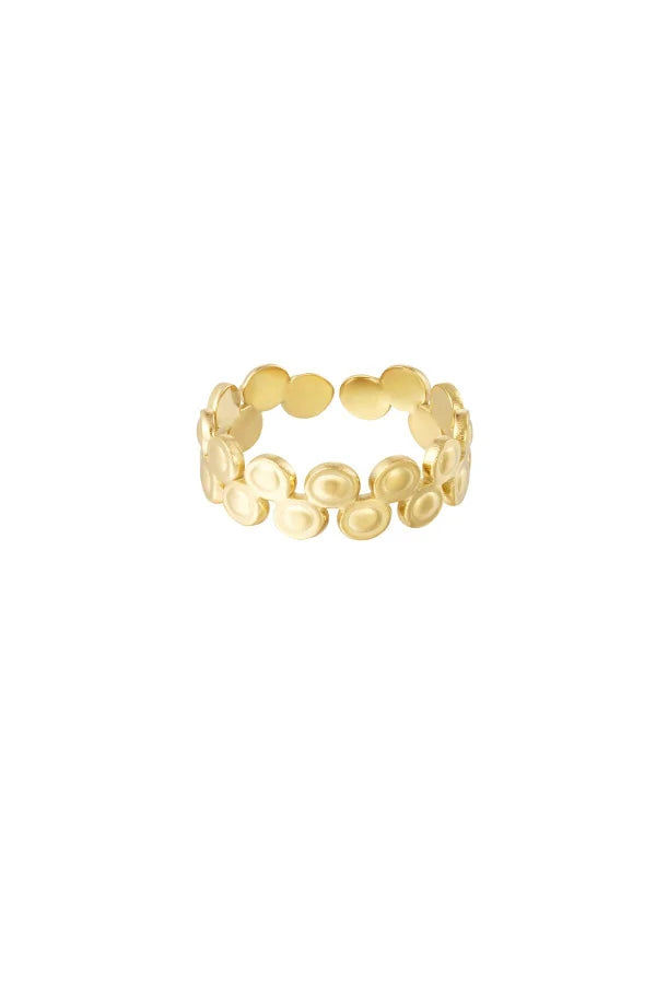 Verstelbare gouden ring met stippen