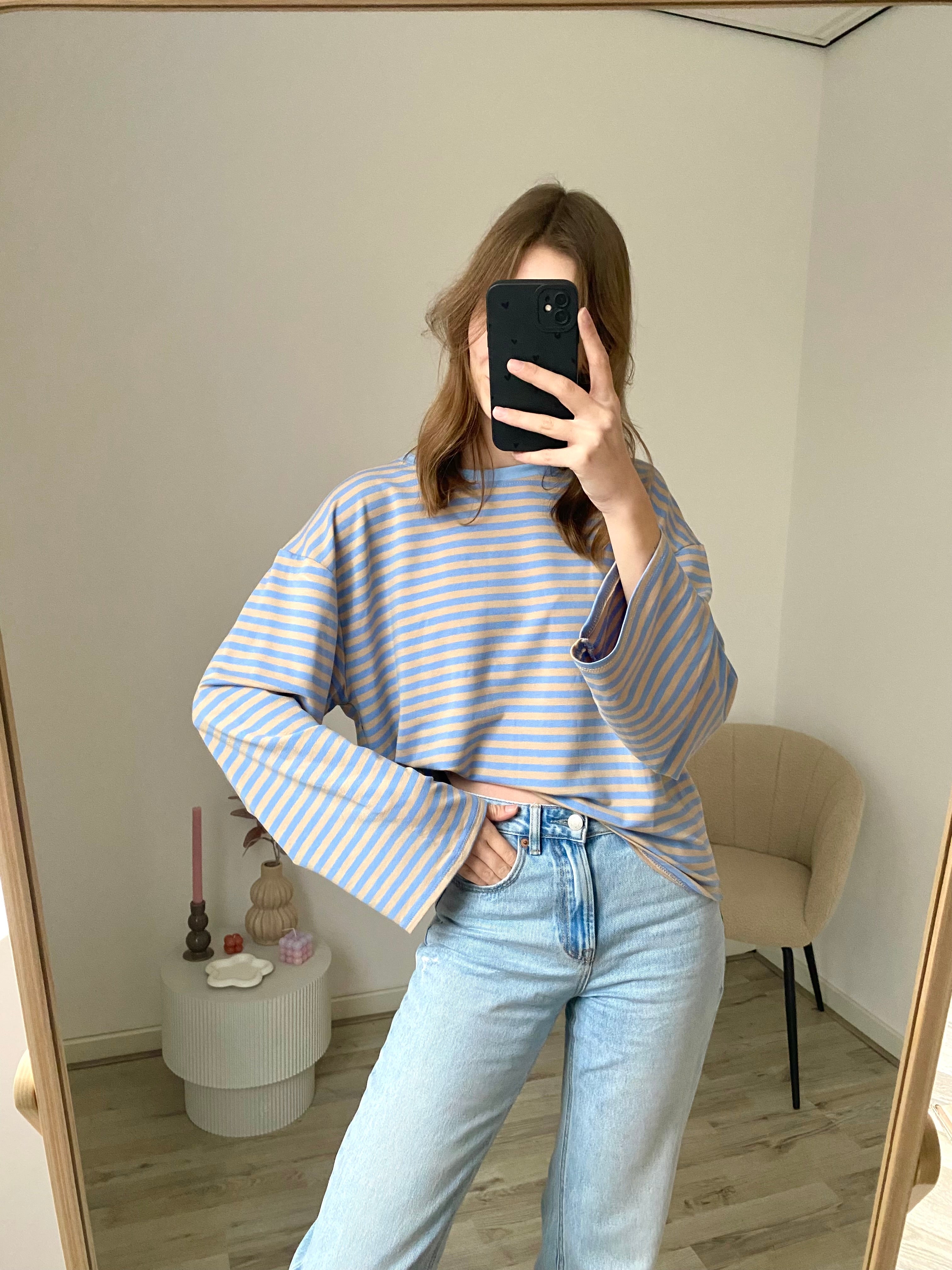 Olivia Striped Longsleeve - Blue/Beige