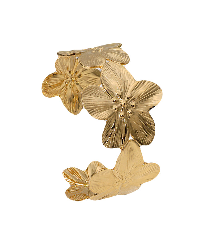 Statement Flower Bangle Bracelet